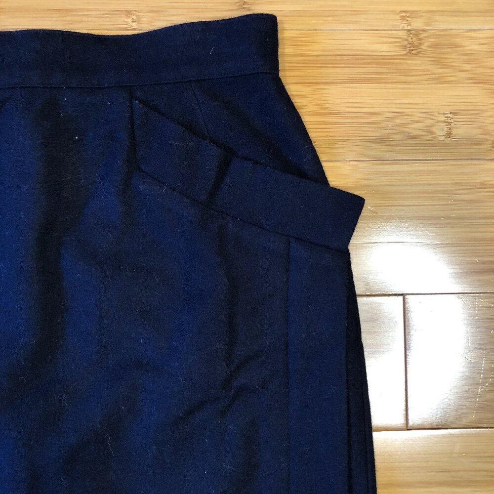Vintage Black Wool Pencil Skirt 50s style 80s M L Pinup Bettie Marilyn glam